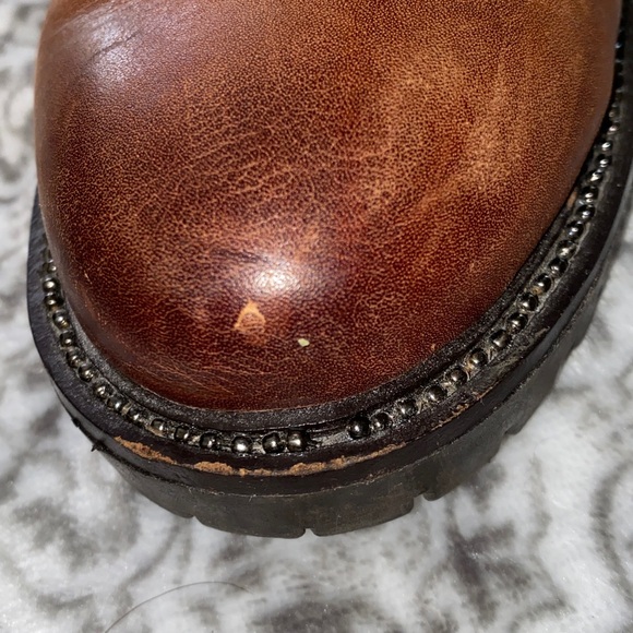 Women's Lace-Up Ankle Boots in chestnut brown. 100% genuine soft leather - Picture 9 of 9